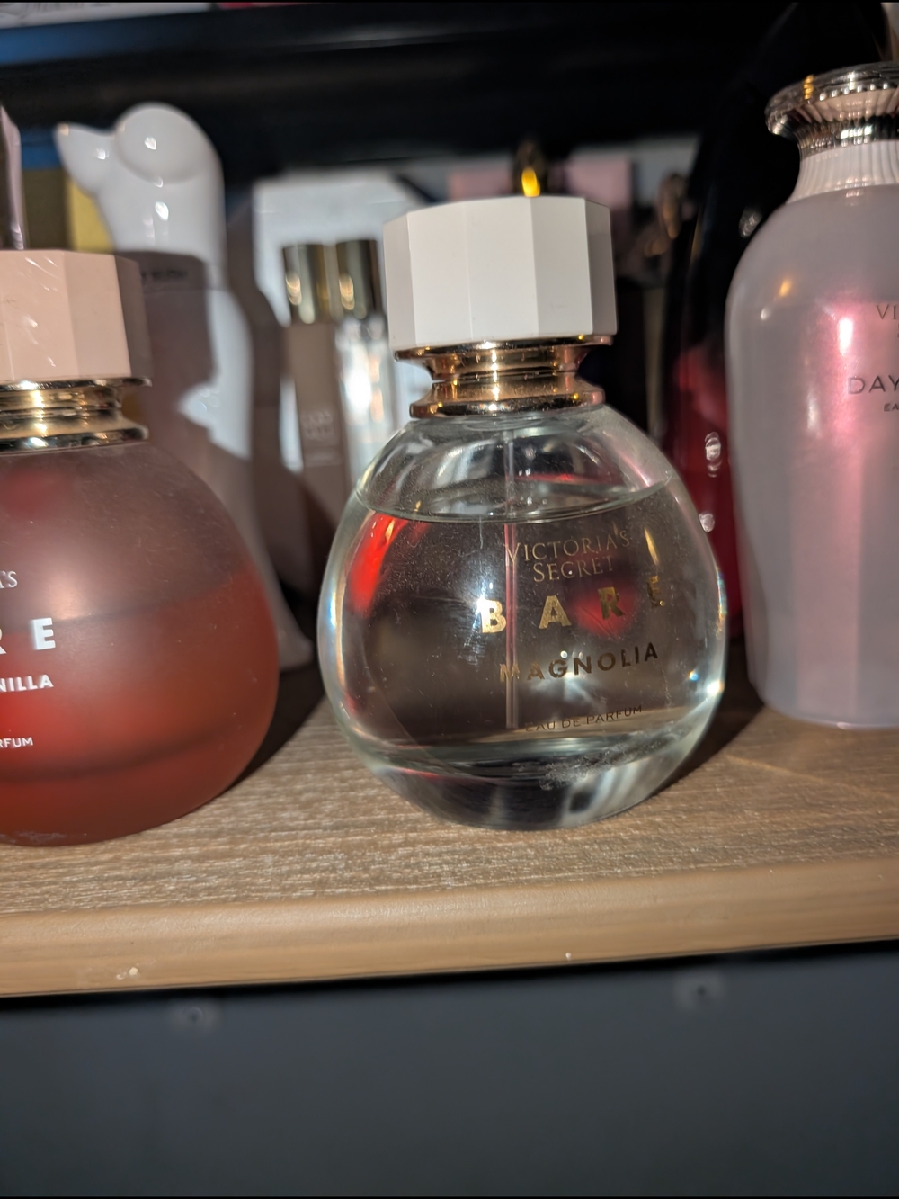 Victoria's Secret Bare Magnolia Perfume - Clear with Gold Accents